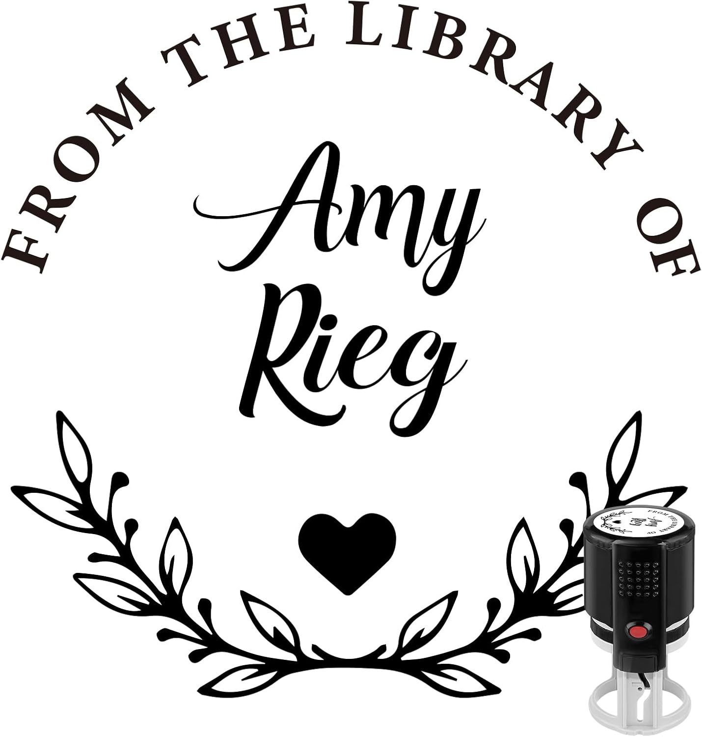 Custom Self-Inking Stamps | Personalized Book Stamp Gift for Book Lovers | 5 Ink Colors (Style06)