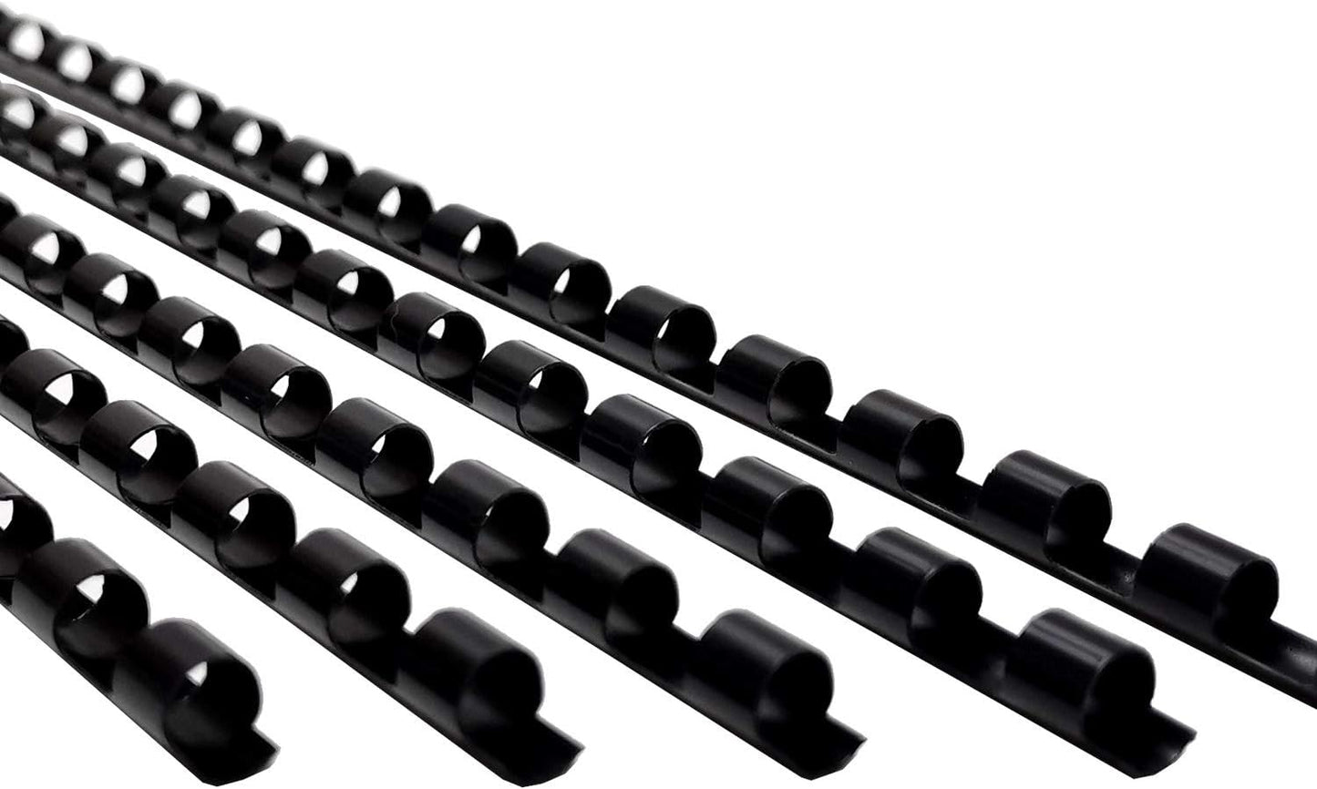 Rayson CR8BK Plastic Comb Binding Spines, 40-Sheets Capacity, 5/16" Black 19-Ring Comb Binding, Max. Binding Letter Size Paper (8.5"×11"), Box of 100