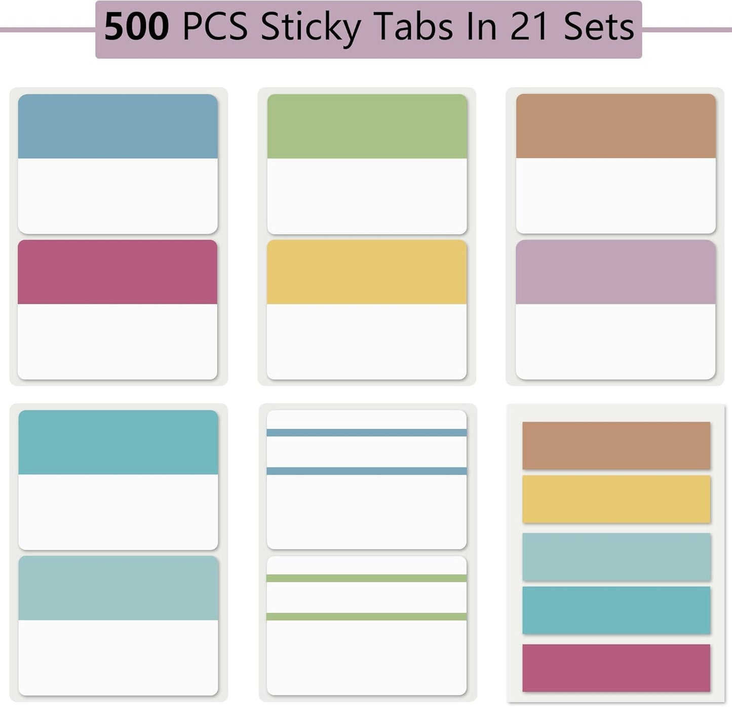 ELII 500 PCS Sticky Index Tabs 2 Inch Book Tabs,Clear Sticky Notes for Pages Notebooks File Tabs Self Adhesive