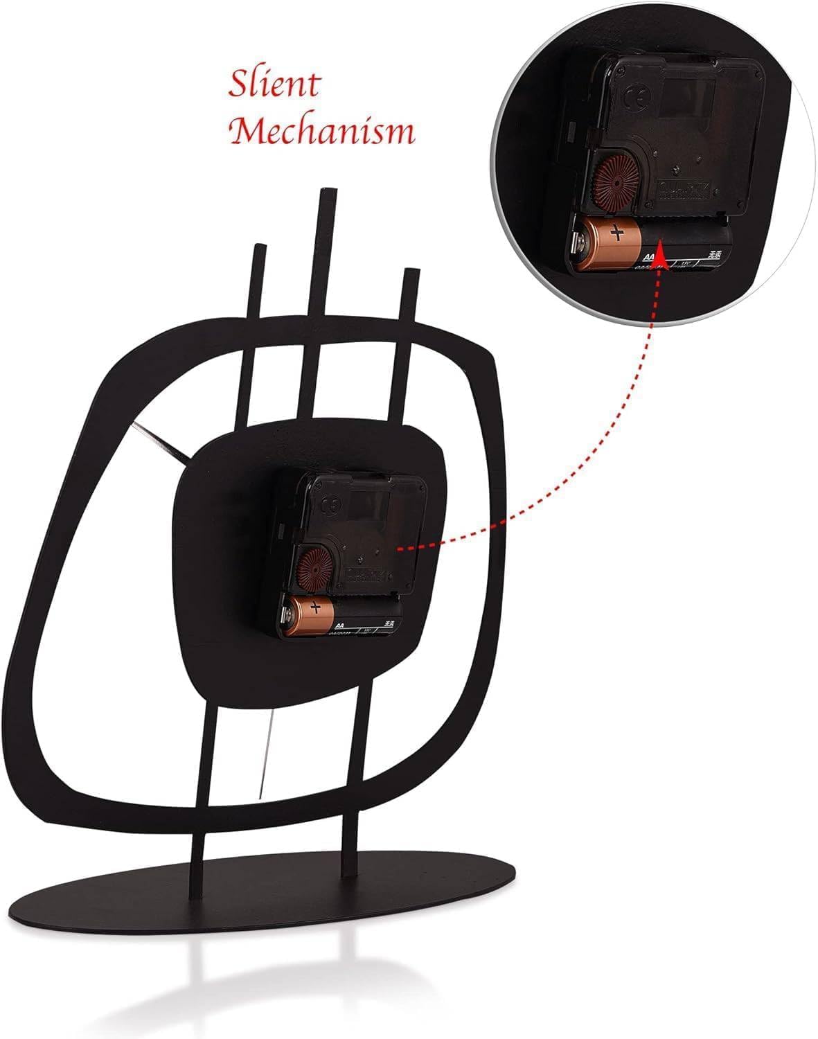 Table Clock for Living Room Office, Bedside, Kitchen | Silent Running Night Shelf Analog Desk Clock with 8 x 9 inch Size | Decorative Table Clocks