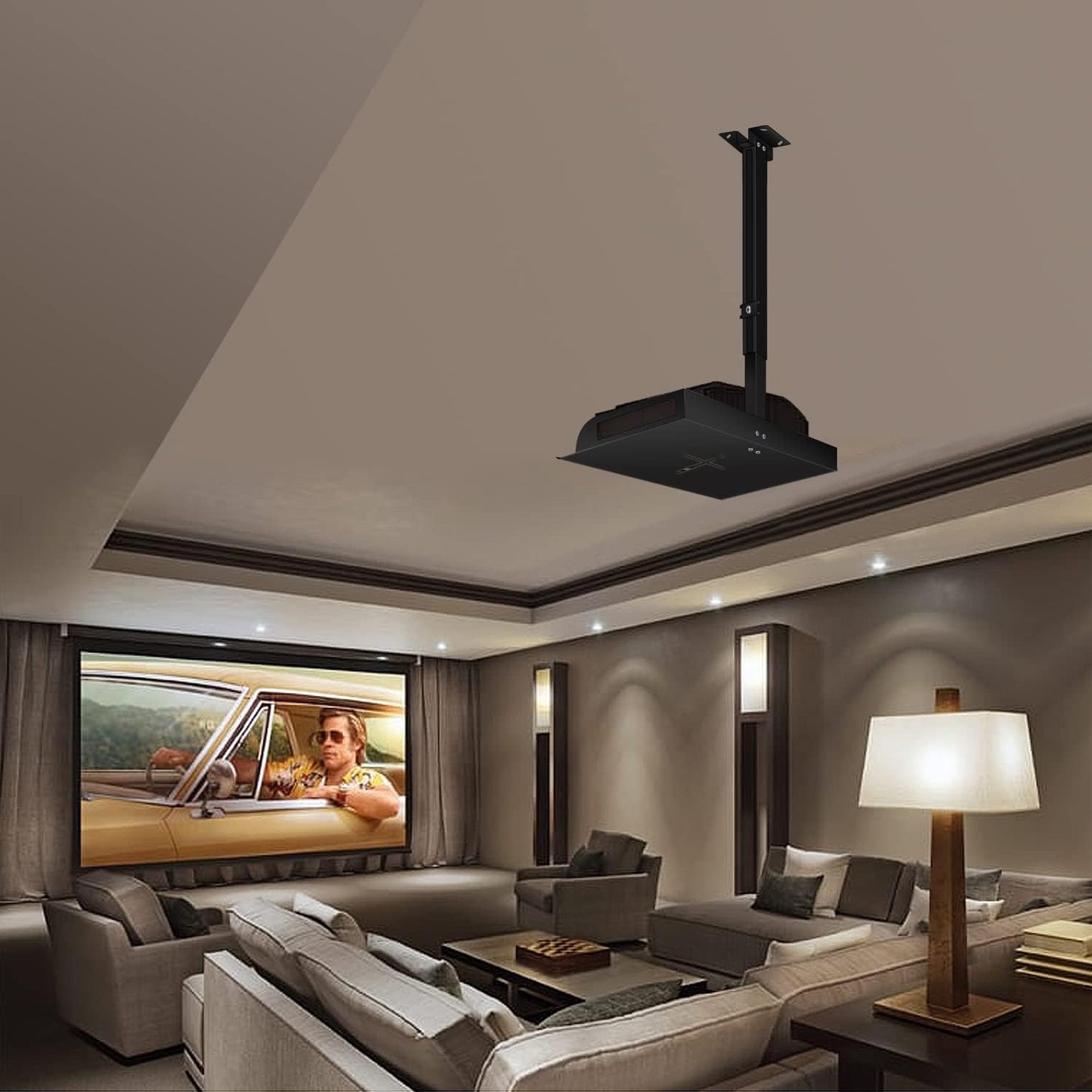 Drsn Universal Ceiling Projector Tray, Black, 13.8 in x 8.7 in, Holds 20 lbs