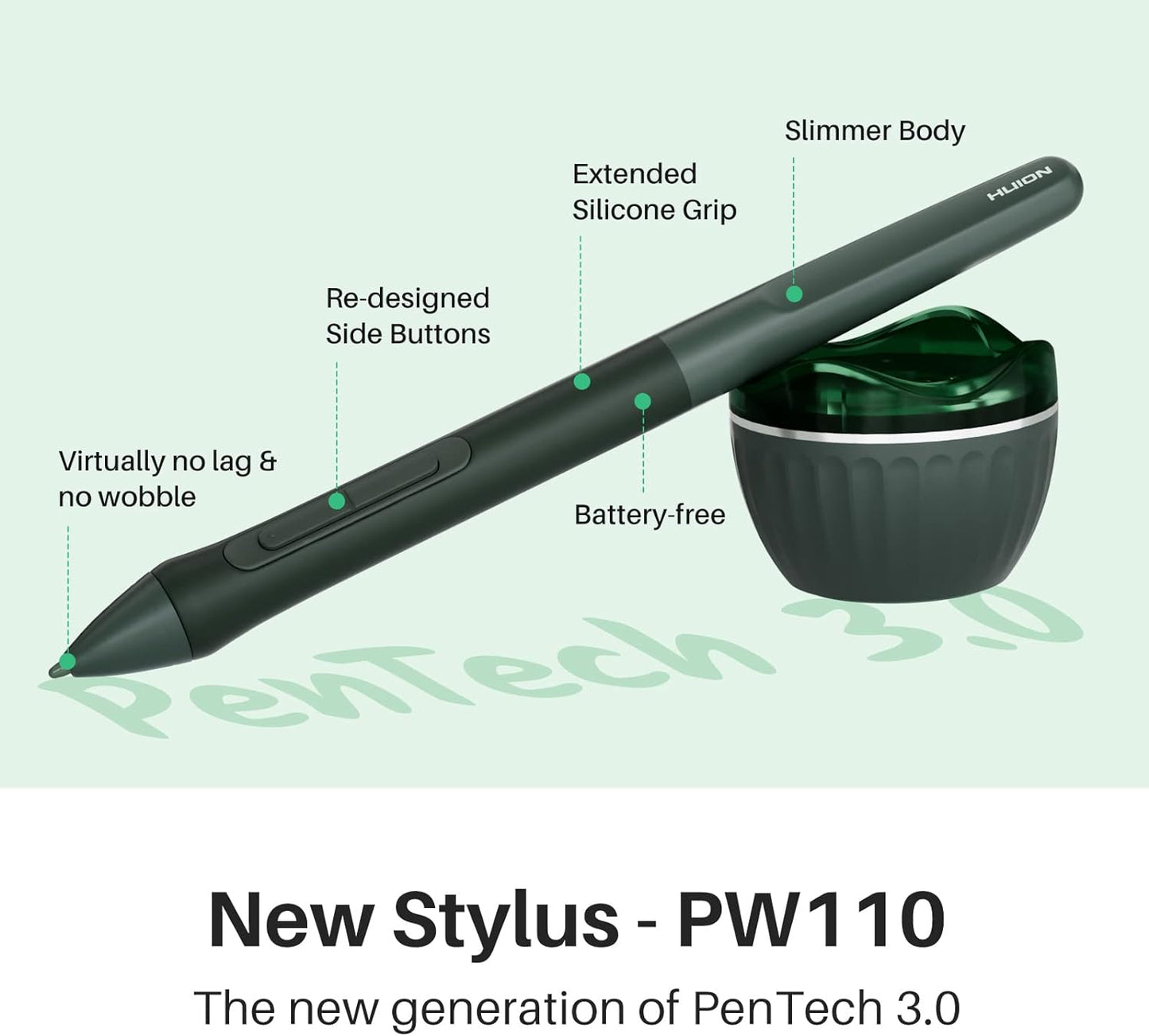 HUION Inspiroy 2 Medium Drawing Tablet with Scroll Wheel 8 Customized Keys Battery-Free Stylus for Digital Art, Design, Sketch, 9x5inch Graphics Tablet Works with Mac, PC & Mobile, Green