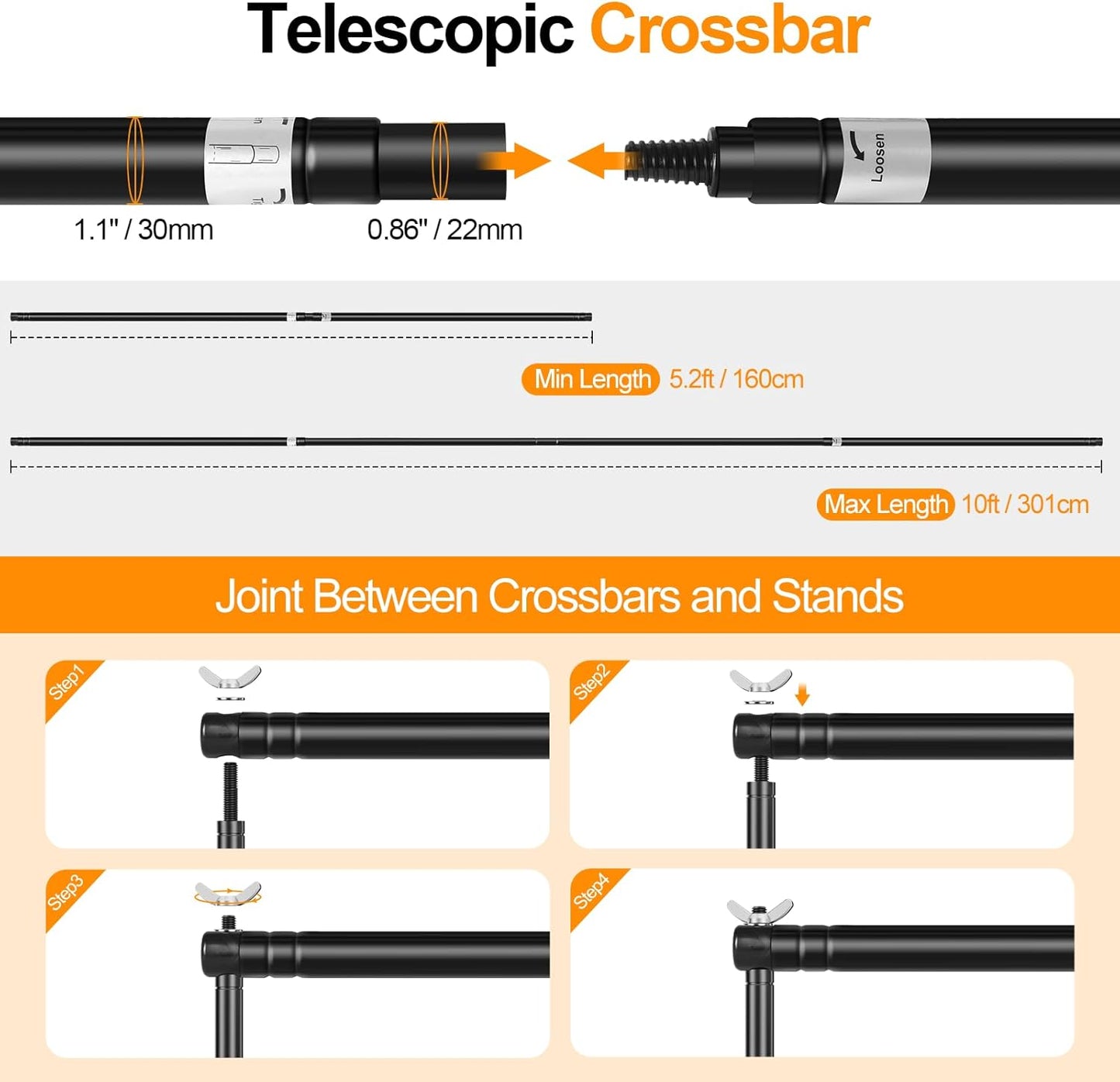 FUDESY Backdrop Stand Heavy Duty, 8.5x10ft Adjustable Photo Background Pipe and Drape Backdrop Stand Kit with Metal Base for Photography Parties Birthday Video Studio