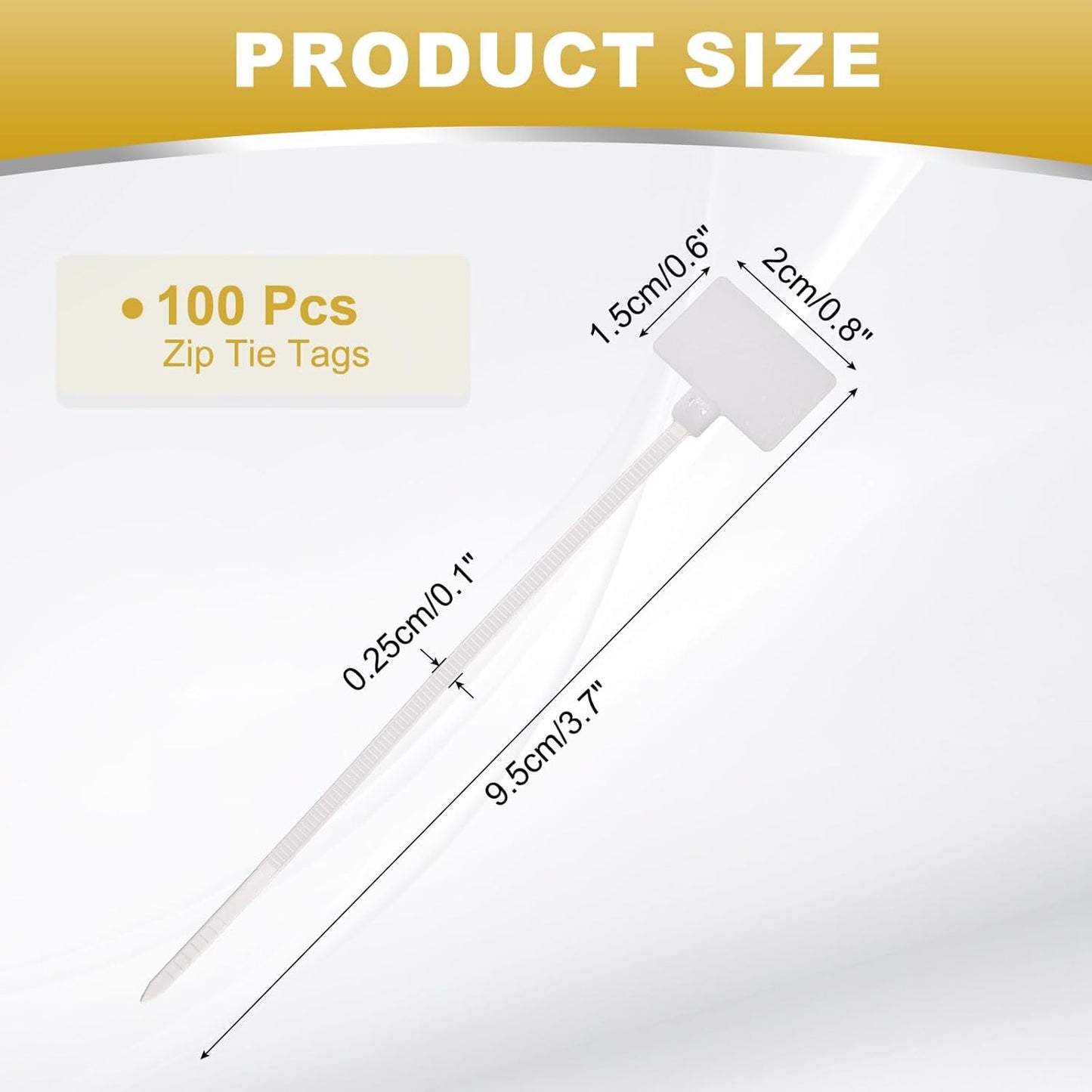 uxcell 100 Pcs Cable Label Marker Tags, Nylon Cable Zip Tie Tags 4.3 Inch Writable Self-Locking Wire Labels Zip Ties for Organization Marking, White