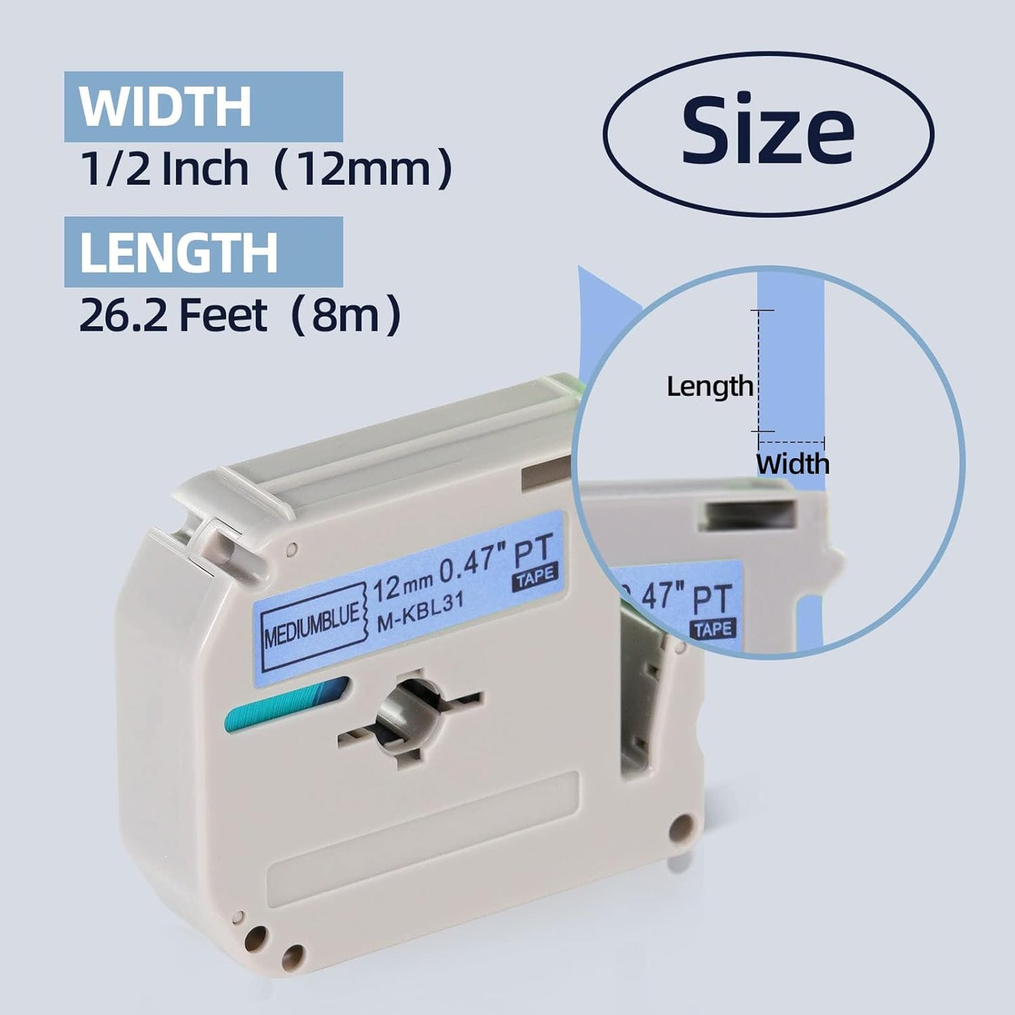 6 Pack Color M-K231 Compatible Label Tape Replacement for Brother P Touch M Tape M231 M-K231s 12mm 0.47 Inch for Brother P-Touch Label Makers PT-M95 PT-90 PT-70 PT-65 PT-85 Label Makers,Black on White