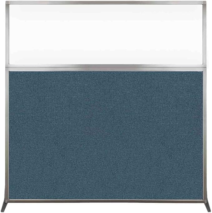 Versare Hush Screen Portable Room Divider | Workstation Wall Divider | Freestanding Privacy Hush Panels | Clear Windows | Fabric Office Divider Screen | Great for Room Separation