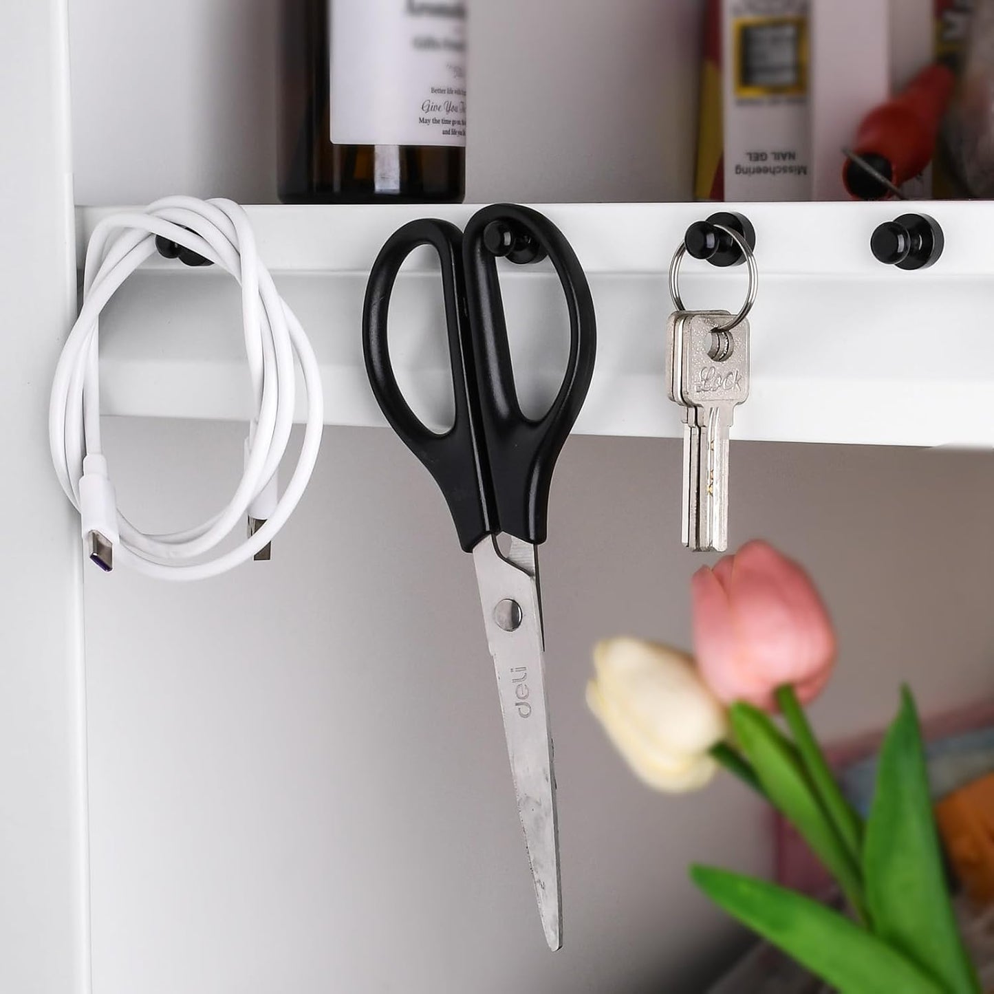 50 Pack Fridge Magnet, Black Strong Magnets for Whiteboard, Push Pin Magnets Refrigerator Magnets Small Strong Neodymium Magnet for Office, Classroom, Kitchen, Home