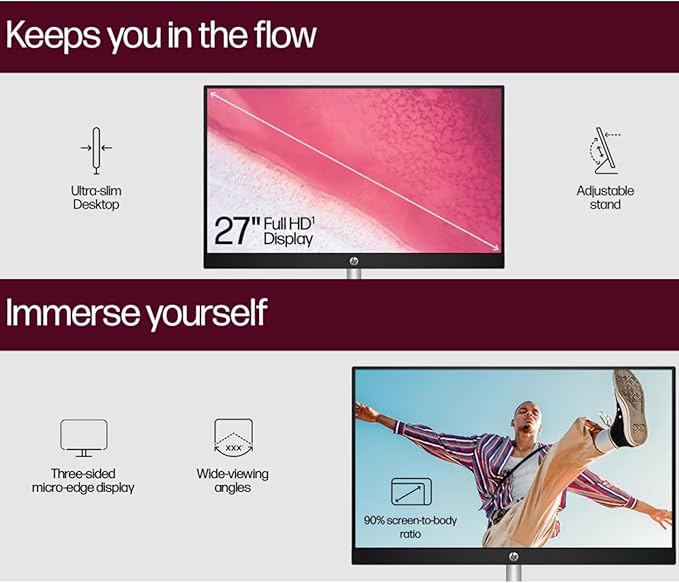 HP 27" FHD Touchscreen Business All-in-One Desktop Computer, Intel 12-Core Ultra 7 155U (Beats i7-1355U), 16 GB DDR5 RAM, 1 TB SSD, Intel Iris Xe Graphics, Wired KB & Mouse, Wi-Fi 6, Windows 11 Pro