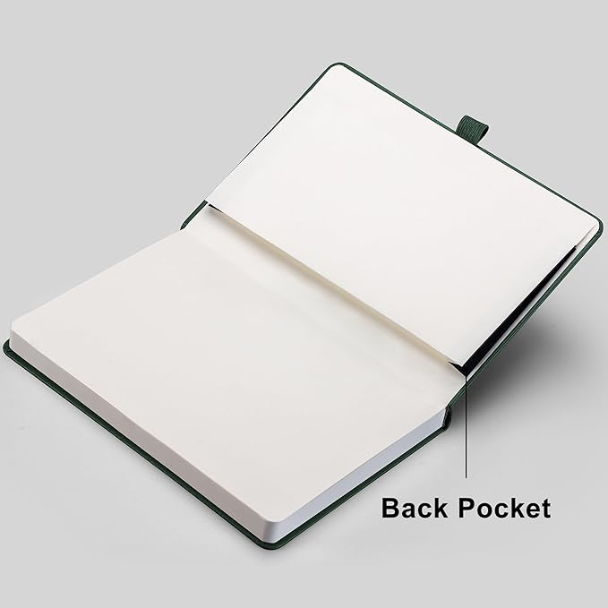 RETTACY Blank Journal Notebook, 2-Pack, 192 Pages per Pack, A5 Medium Size (5.7'' x 8.3''), Leather Hardcover, 100 GSM Thick Paper, for Sketching, Drawing, Painting (Black & Purple)