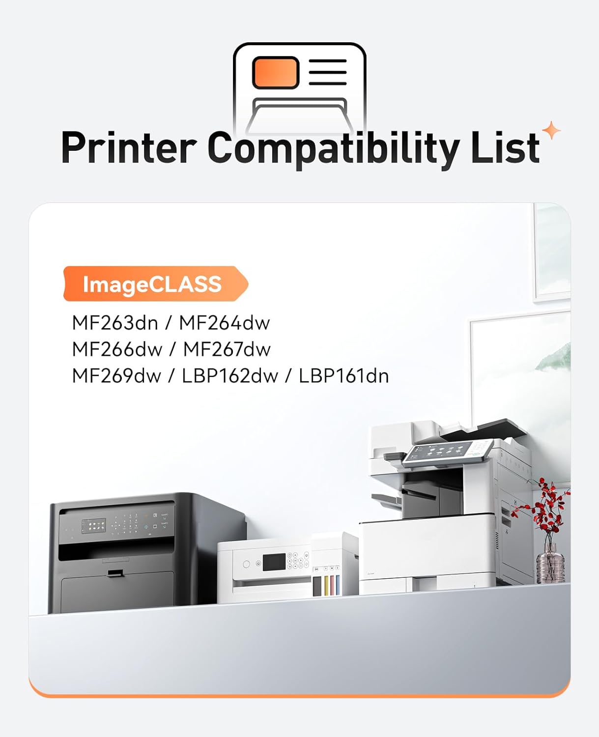 051H Toner Cartridge 2-Pack High Yield with Chip Replacement for Canon 051H 051 CRG-051H Toner Compatible with Canon imageCLASS MF263dn MF264dw MF266dw MF267dw MF269dw LBP162dw LBP161dn Printer Black