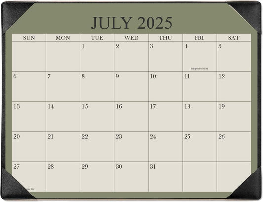 Desk Calendar 2025-2026 with Desktop Mat, 18 Month Small Desk Pad Calendar from July 2025 to December 2026, 8.5" x 11" Desk Pad Calendar 2025-2026 for Home, School Office, Black
