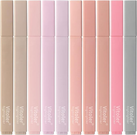 Highlighters Assorted Colors,10Pcs Pastel Highlighter No Bleed,Chisel Tip Bible Highlighters,Book Highlighter Bible Study Supplies