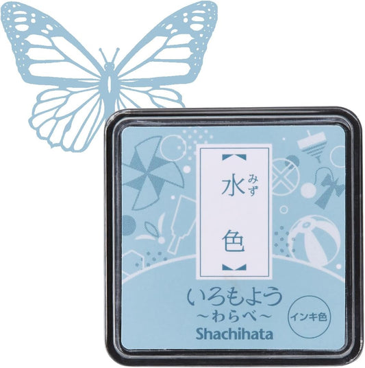 IROMOYO WARABE Stamp PAD, Small Traditional Japanese Ink Colour, Oil-Based Ink pad (Pale Blue)