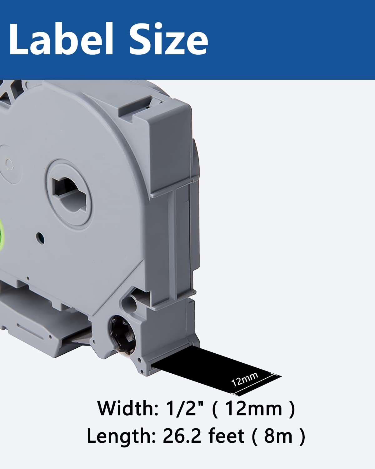Tze Tz Tape 12mm 0.47 Laminated Black Compatible for Brother P Touch Label Maker Tape TZe-335 TZe335 Label Tape for PT D200 D210 D220 D400 Cube, White on Black, 1/2 Inch x 26.2 Feet, 3-Pack
