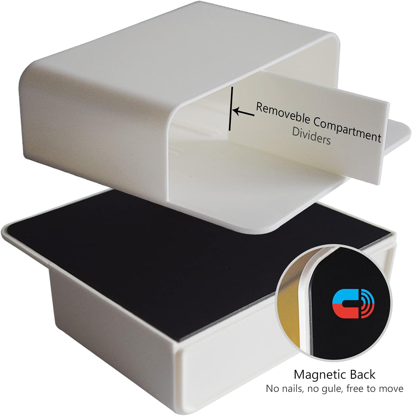 Magnetic Dry Erase Marker Holder, Magnetic Pen Marker Holder for Whiteboard, Fridge, Locker Accessories, Classroom, Office, Home, Magnet Pen Cup,1 Pack, White