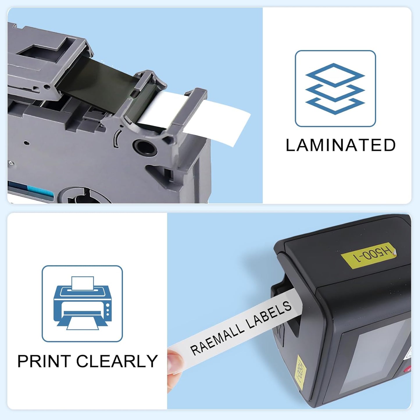 TZe TZ Tape 12mm 0.47 Laminated White Replacement for Brother P Touch TZe-231 TZC-231 P Touch Label Tape Refill Work for Brother P-Touch Label Maker PT-D210 PT-D220 PT-H110 PT-D600 PT-D400, 8m 26.2ft