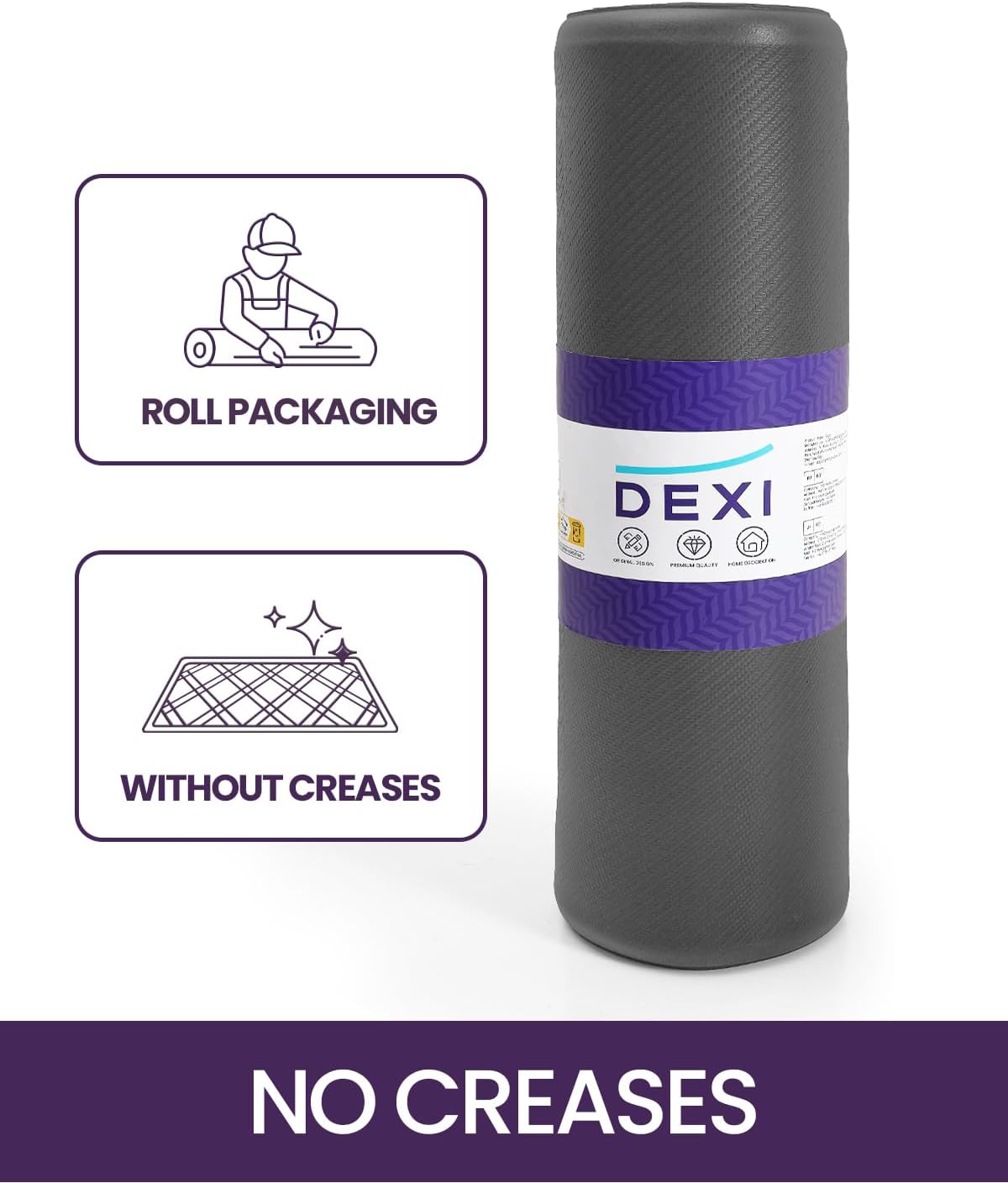 DEXI Kitchen Mat Cushioned Anti Fatigue, Non Slip Waterproof Comfort Standing Floor Rug for Kitchen, Office, Sink, Laundry, 48x20, Grey