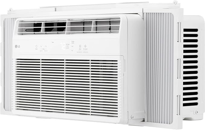 LG 6,000 BTU Window Air Conditioner, Cools 250 Sq.Ft. (10' x 25' Room Size), Quiet Operation, Electronic Control with Remote, 2 Cooling & Fan Speeds, 2-Way Air Deflection, Auto Restart, 115V