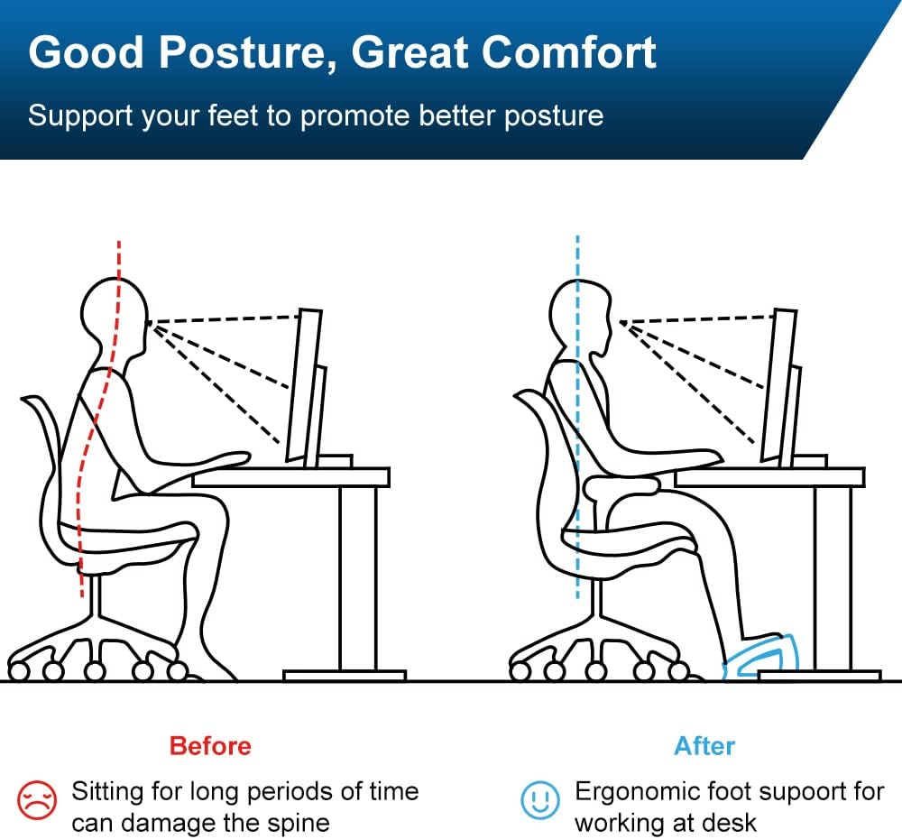 StrongTek Wood Ergonomic Footrest - 4-Angle Adjustable Foot Stool for Desk, Office Footrest, Anti-Slip Foot Stand for Under Desk, Enhances Posture, Promotes Blood Circulation, Easy Assembly (Espresso)