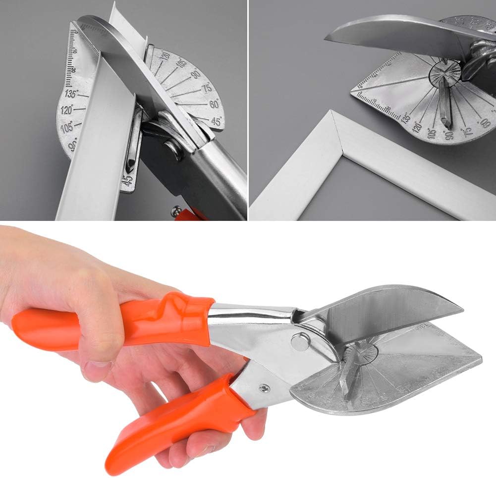 Garosa Miter Shear Multifunctional Trunking Trim Cutter 45 to 135° Angle Adjustable Quarter Round Cutting Tool Trunking Tube Trim Scissor for Angular Cutting Moulding Trim