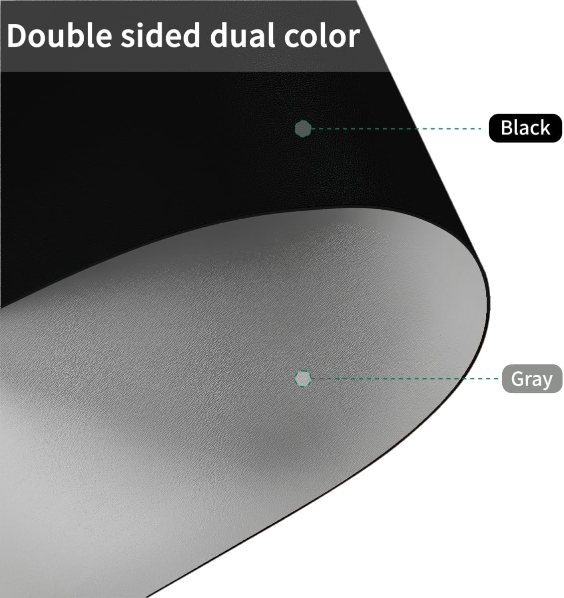 Table Pad Protector for Dining Room Table - Can Be Used On Both Sides Waterproof and Easy to Clean Good Flatness Used for Dining Table(Black+Gray 54x72)