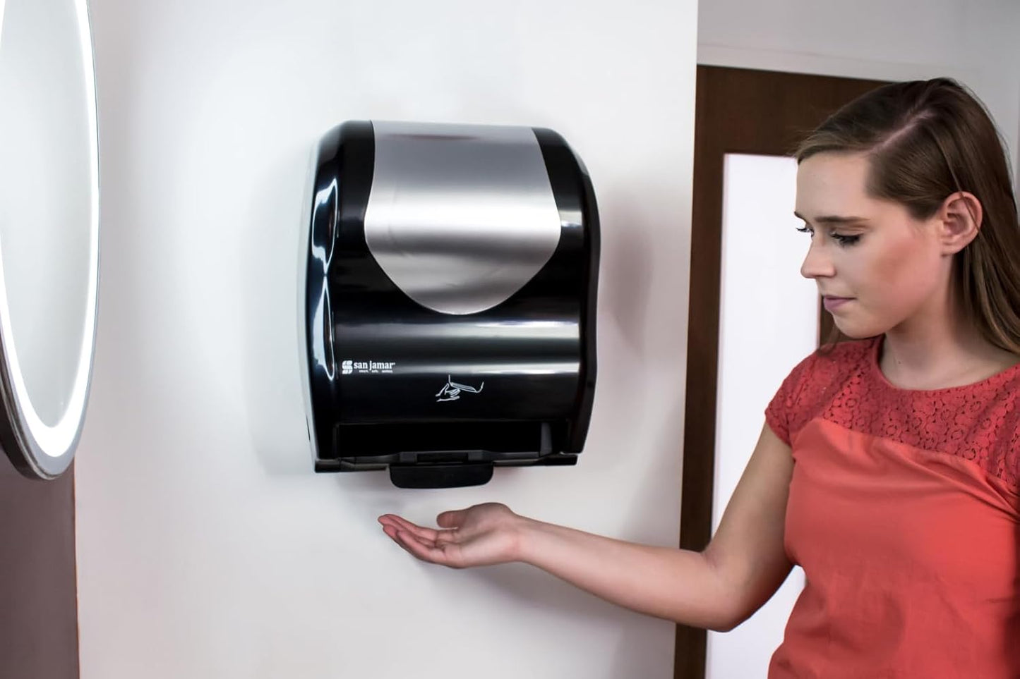 San Jamar Summit Paper Towel Dispenser Hybrid Dispenser for Bathroom, Kitchens, and Restaurants, Plastic, 10.25 x 16.75 x 13.25 Inches, Black