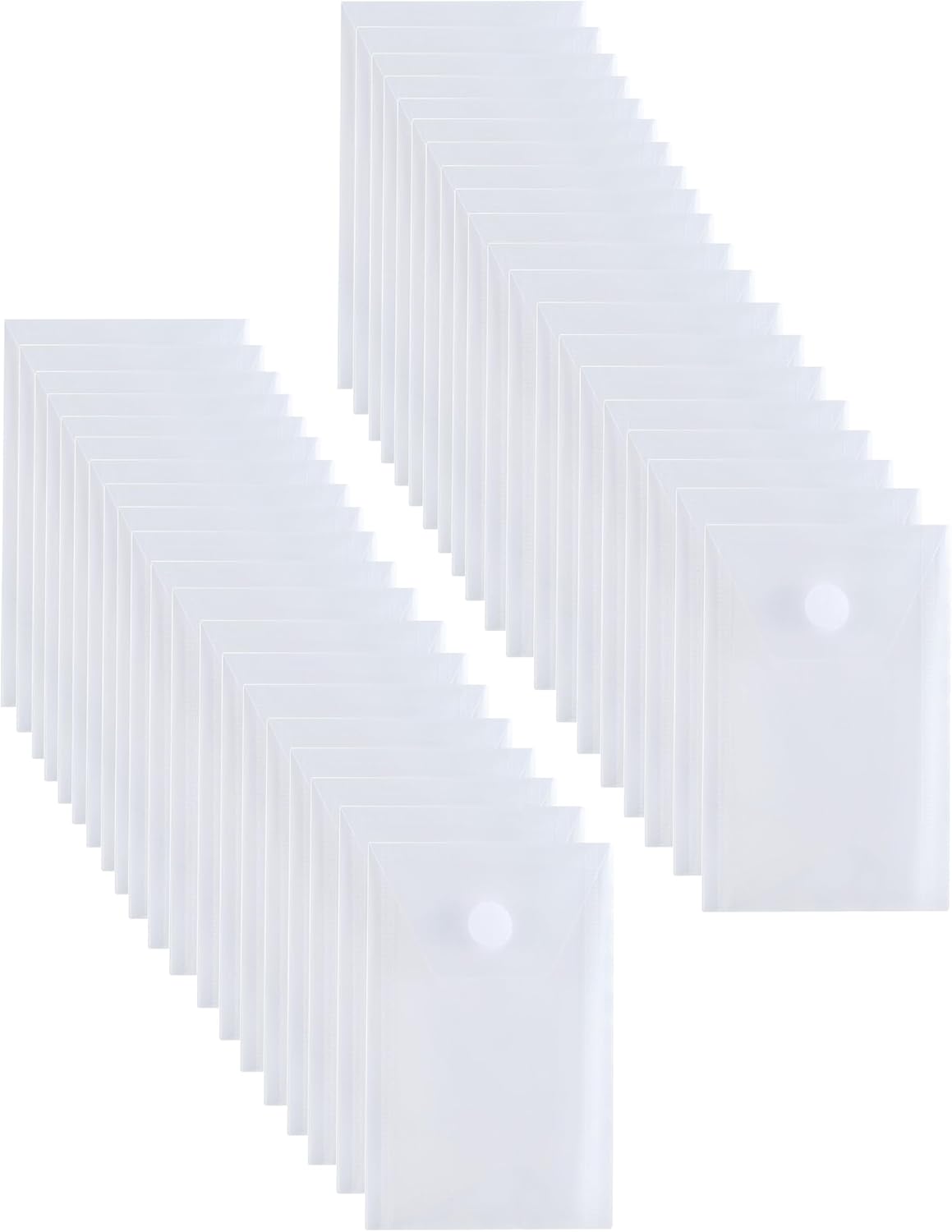 3’’ x 5’’ Vertical Plastic Envelopes Hook Loop Closure Coupon Receipt Sticker Holder 40 Pack