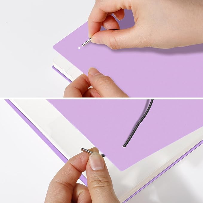 AHGXG Bullet Dotted Journal - Dot Grid Spiral Notebook A5, 160 Pages, 100 GSM Thick Paper, Waterproof Plastic Cover Journals for Bullet Journaling, Sketching, 5.7" x 8.3", Purple