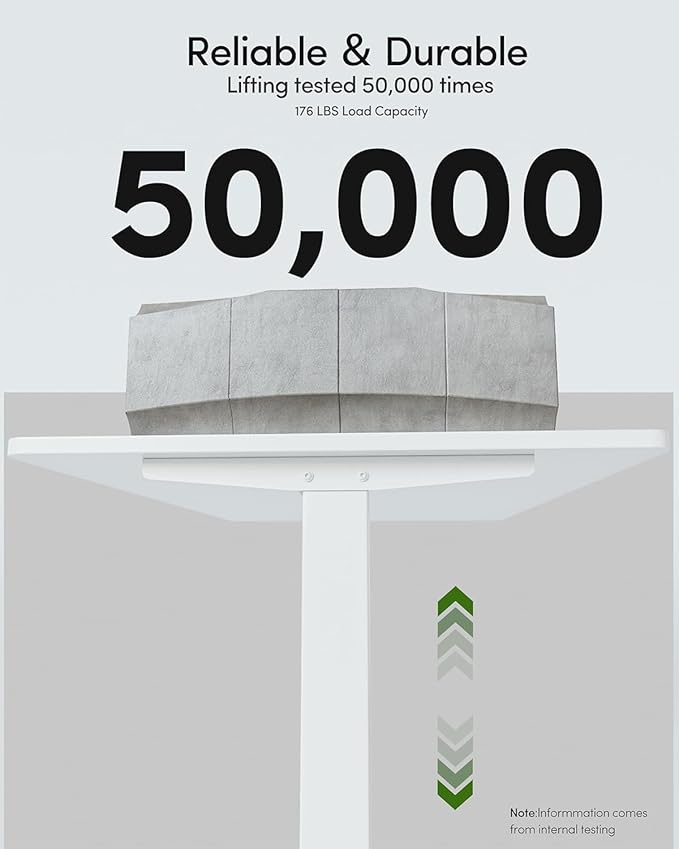 FEZIBO One-Piece Standing Desk Adjustable Height Stand up Home Office Desk, 48x24 Inch Electric Standing Computer Desk, with 4 Memory Presets, Fixable casters, White