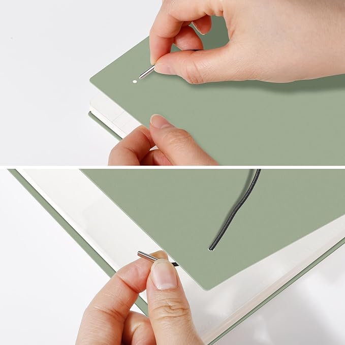 AHGXG Bullet Dotted Journal - Dot Grid Spiral Notebook 8.5" x 11", A4 Large Dotted Notebook, 100 GSM Thick Paper, Waterproof Plastic Cover Journals for Bullet Journaling, Sketching, Sage Green