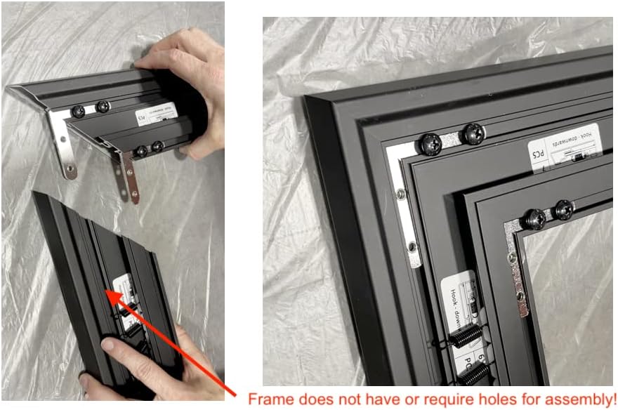 Silver Ticket Products S7 Series 6 Piece Thin Bezel Home Theater Fixed Frame 4K/8K Ultra HD, HDTV, HDR & Active 3D Projection Screen, 16:9 Format, 92" Diagonal, White Material S7-16992