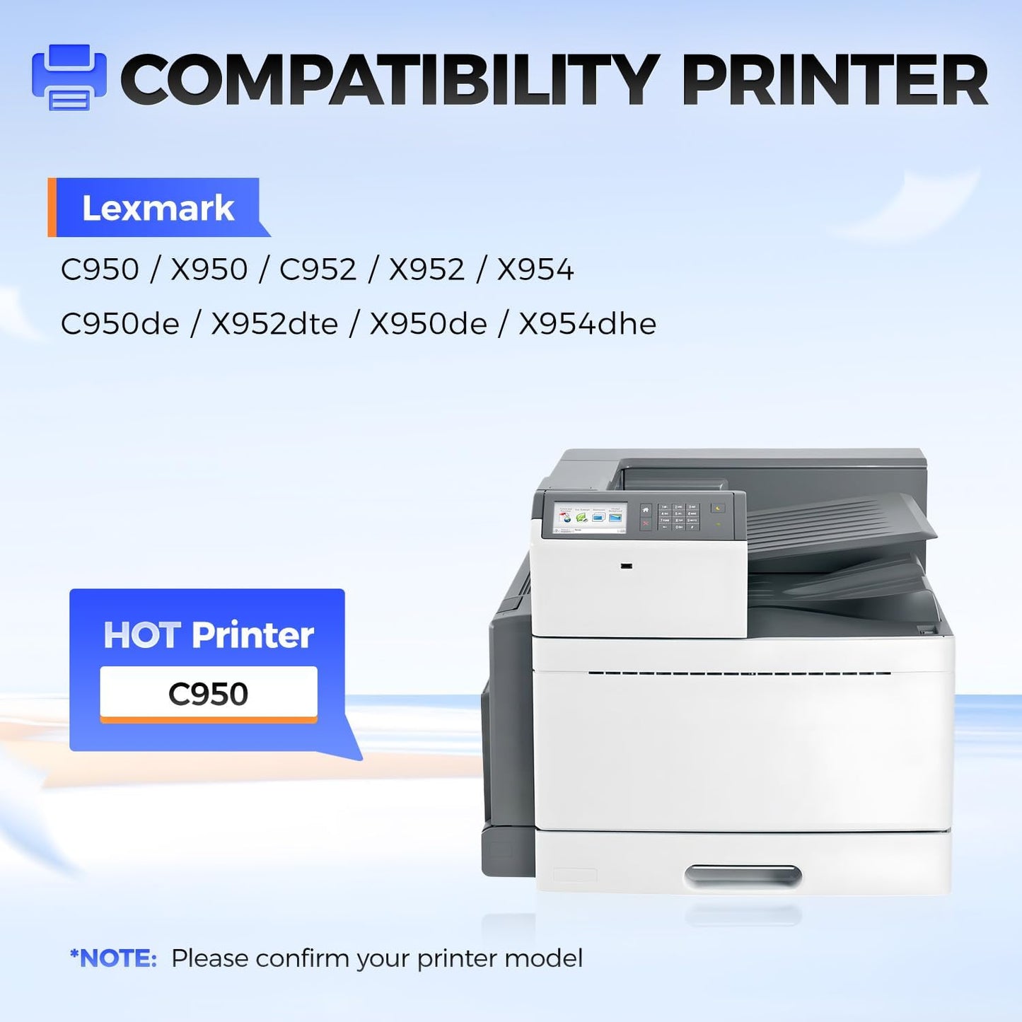 C950X71G Photoconductor Unit(Not Toner) Black 1-Pack High Capacity Replacement for Lexmark C950X71G C950X73G Drum Unit Compatible with Lexmark C950de X950de C952 X952dte X954dhe Printers Imaging Unit