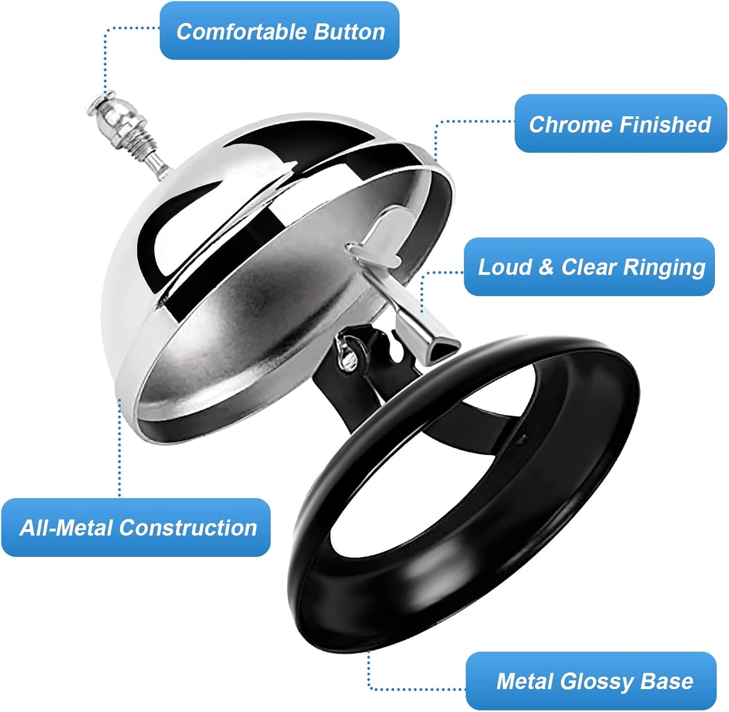 Yexiya 24 Pack Call Bell 3.35 Inch Diameter with Metal Anti-Rust Construction Service Bell for Hotels, Schools, Restaurants, Reception Areas, Hospitals, Warehouses