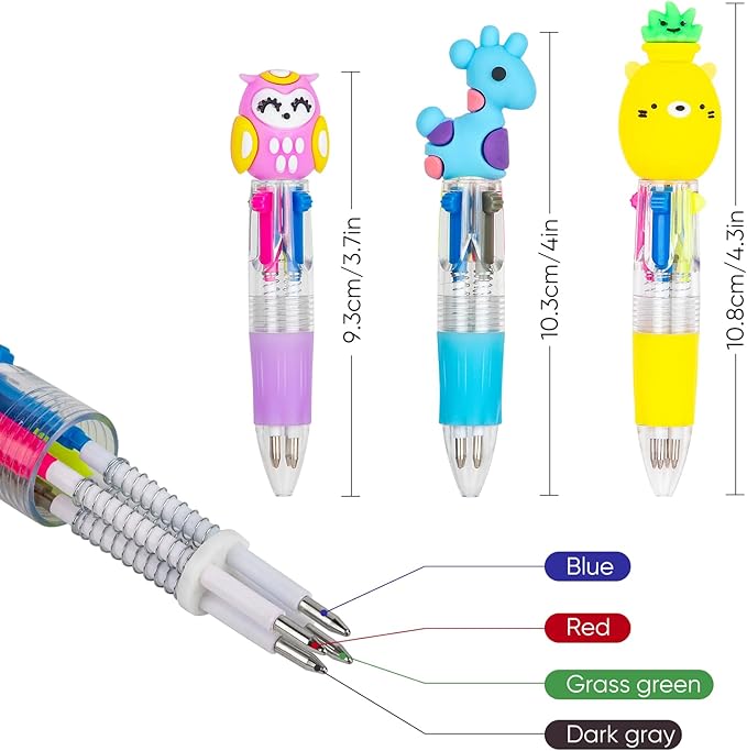 Multicolor Pen in One - Cute Pens for Kids - 60-Pack Multicolor Pens, Perfect for Birthdays and Children's Parties - Delightful Multi Color Pen Gifts