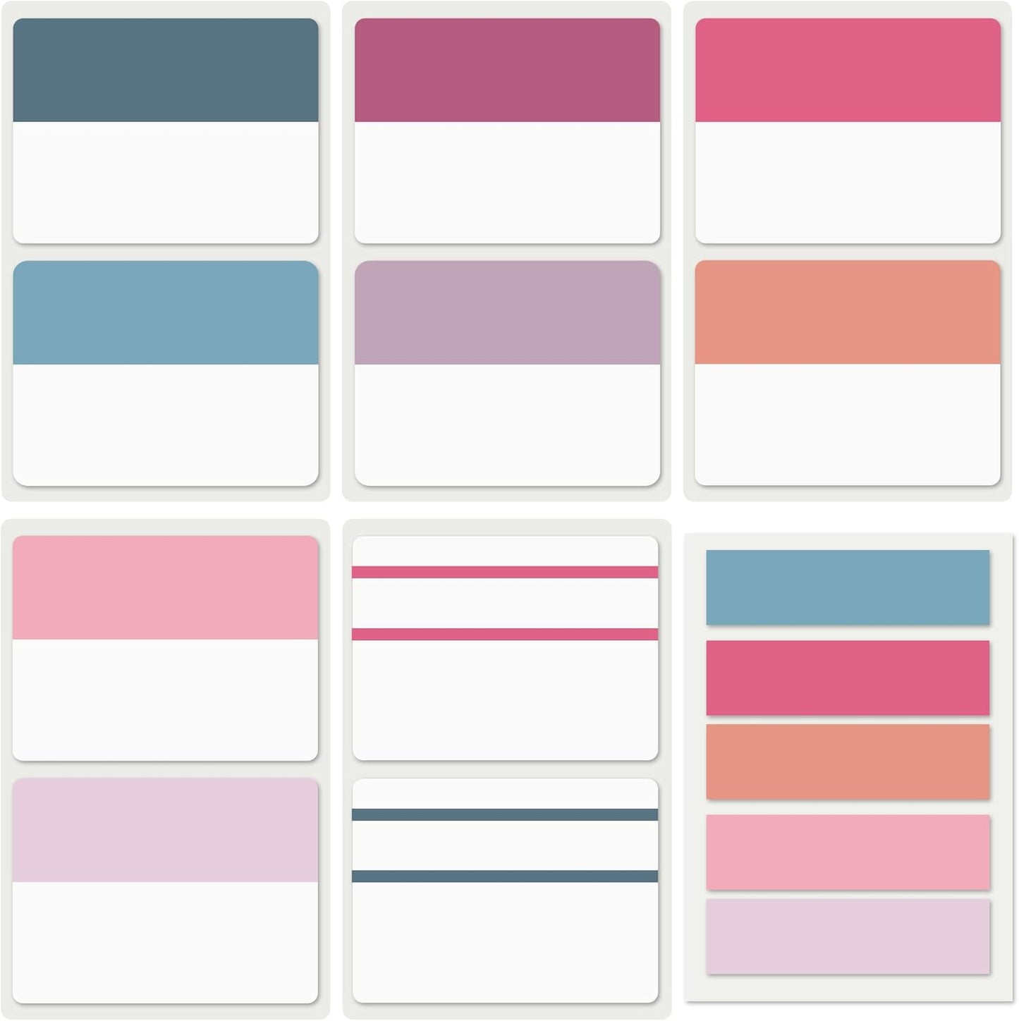 ELII 300 PCS Tabs 2 Inch Sticky Index Tabs,Writable and Repositionable Book Tabs File Tabs Self Adhesive,Page Markers for Pages Notebooks