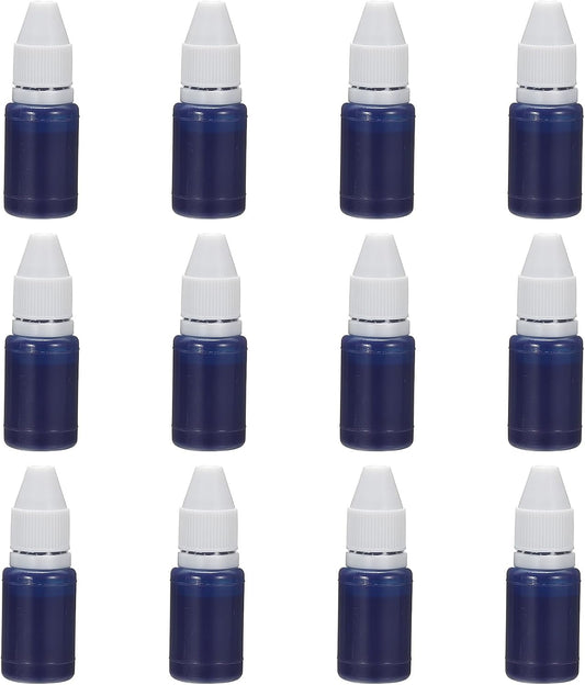 PATIKIL 0.33oz Refill Ink for Stamps and Ink Pads, 12Pcs 10ml Stamp Pad Ink Refill for Office Stamp Self Inking Stamp Date Stamp Scrapbooking, Light Blue