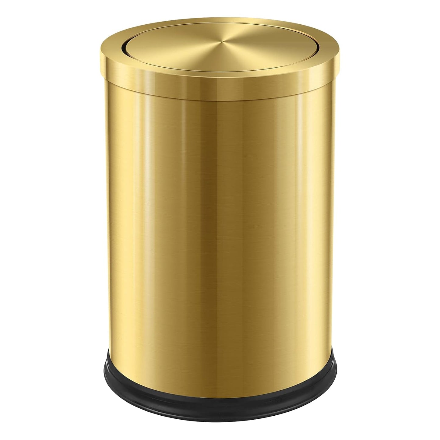 Stainless Steel Gold Trash can with Flipping Lid 2.4gallon Fingerprint-Proof Garbage cans Wastebasket Bin for Kitchen bothroom Living Room (Gold, 2.6 Gallon)