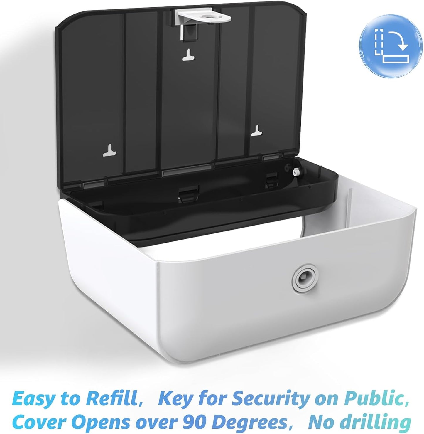 Paper Towel Dispenser Wall Mount, Multifold Paper Towel Holder Adhesive Hand Towel Dispenser for Bathroom Kitchen Commercial, White