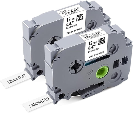 Tze-231 Tzc-231 Work with Brother P Touch Tape Refill PTH110 D210 D220 Tape Refill 12mm 0.47 Laminated White TZ-231 Compatible for Brother Cube H103w 1180 1280 1890 2040,Black on White 8m 26.2ft