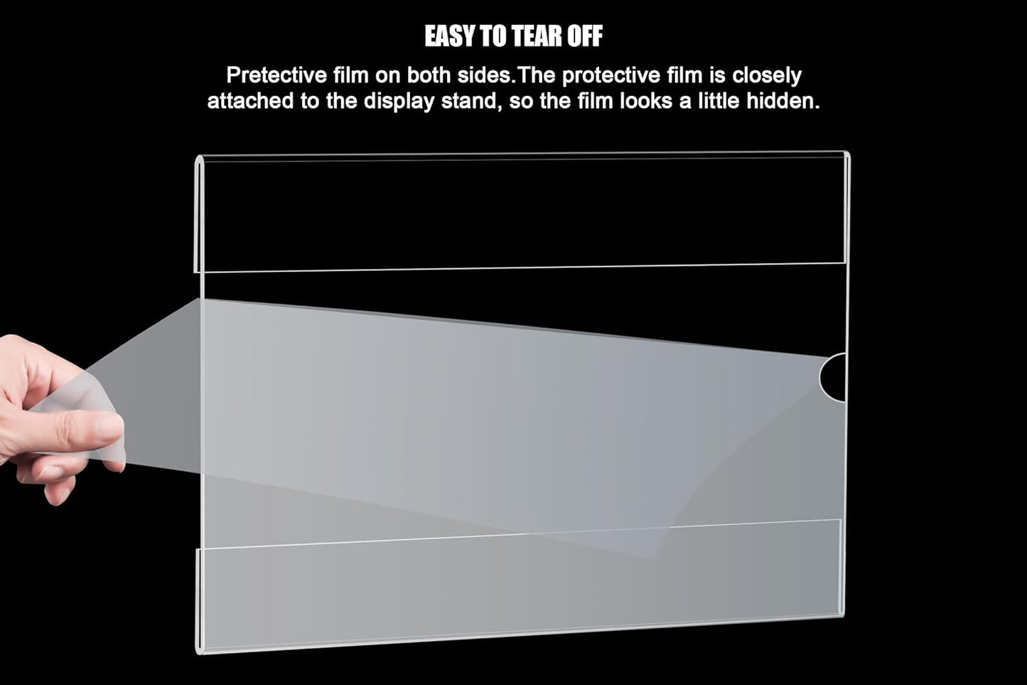 6pack Acrylic Wall Sign Holder with Tape,8.5 X 11 Wall Mount Clear Plastic Sign Holder, Horizontal Memo Document Menu Holder for Restaurant, Office, School, Store and Home Use,No Drilling