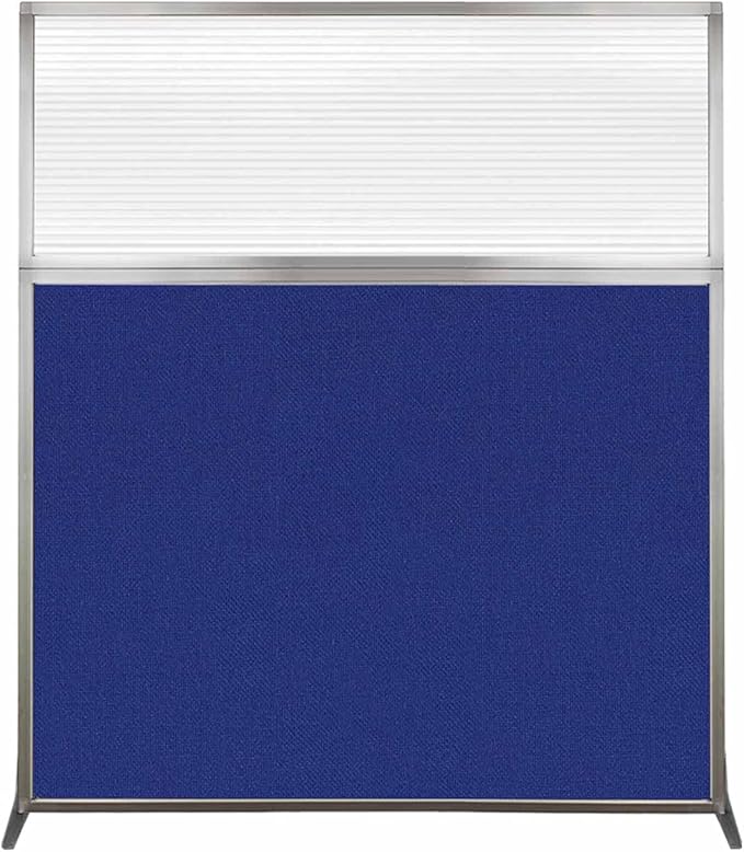 Versare Hush Screen Portable Room Divider | Workstation Wall Divider | Freestanding Privacy Hush Panels | Clear Fluted Windows | Fabric Office Divider Screen | Great for Room Separation