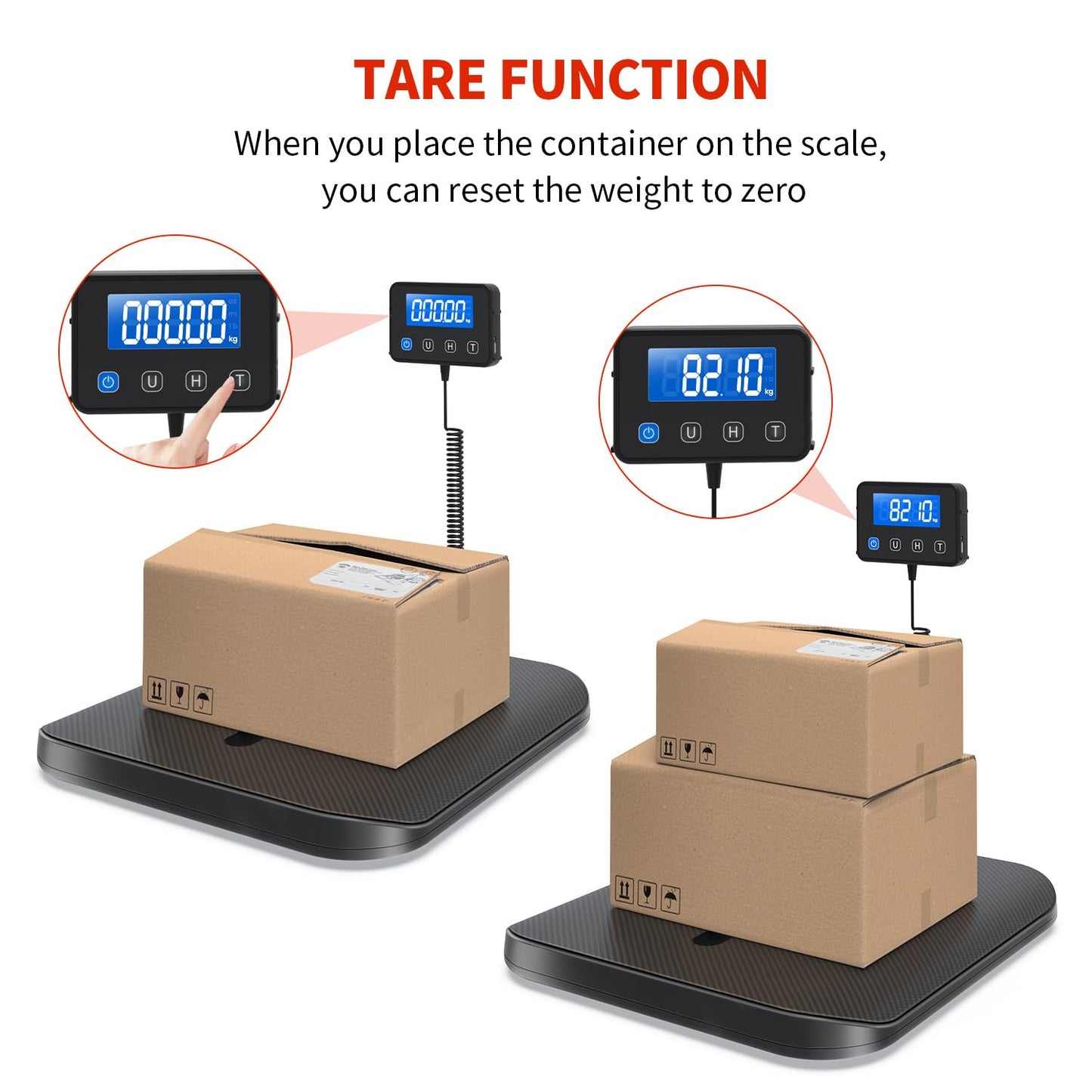 KKZ Shipping Scale, 440 LB Heavy Duty Postal Scale for Packages, Large Mailing Scale for Postage, Industrial, Small Business, Laundry, Warehouse, Carbon Fibre