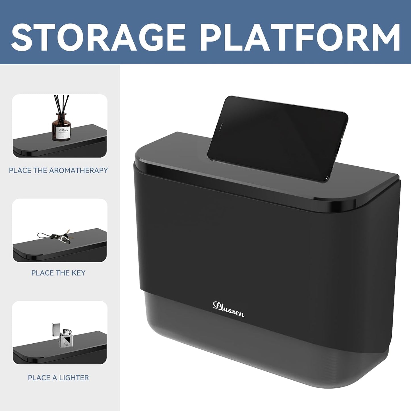 Paper Towel Dispenser Wall Mount, Adhesive No Drilling Multifold Trifold Cfold Commercial Hand Towel Dispenser (Black-PN6012)