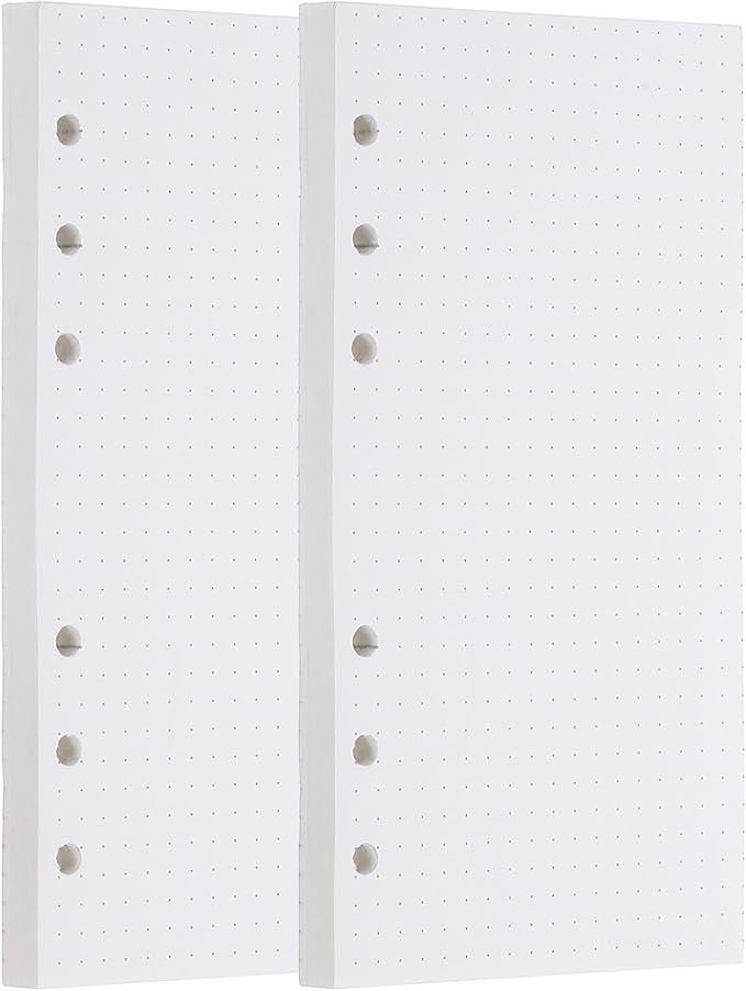 PATIKIL A6 Dot Grid Paper 6-Ring Binder Loose Leaf Planner Filler Paper Planner Inserts, 160 Sheets/320 Pages, Lined
