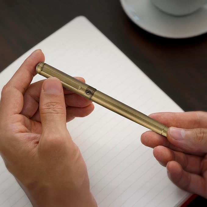 Scriveiner Bronze Rollerball Pen - Stunning Luxury Pen, Schmidt Ink Refill, Best Roller Ball Gift Set for Men & Women, Professional, Executive Office, Nice Pens