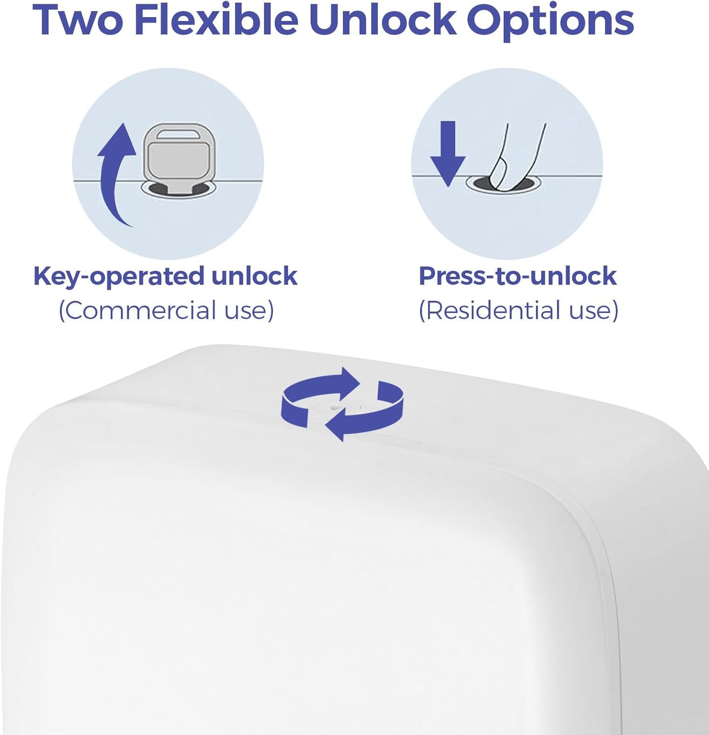 Commercial Paper Towel Dispenser Wall Mount with Lock – Fits 400+ Multifold/Trifold/Z-Fold/C-Fold Towels – Large Paper Towel Holder for Bathroom, Kitchen, Office, Home or Business (White)