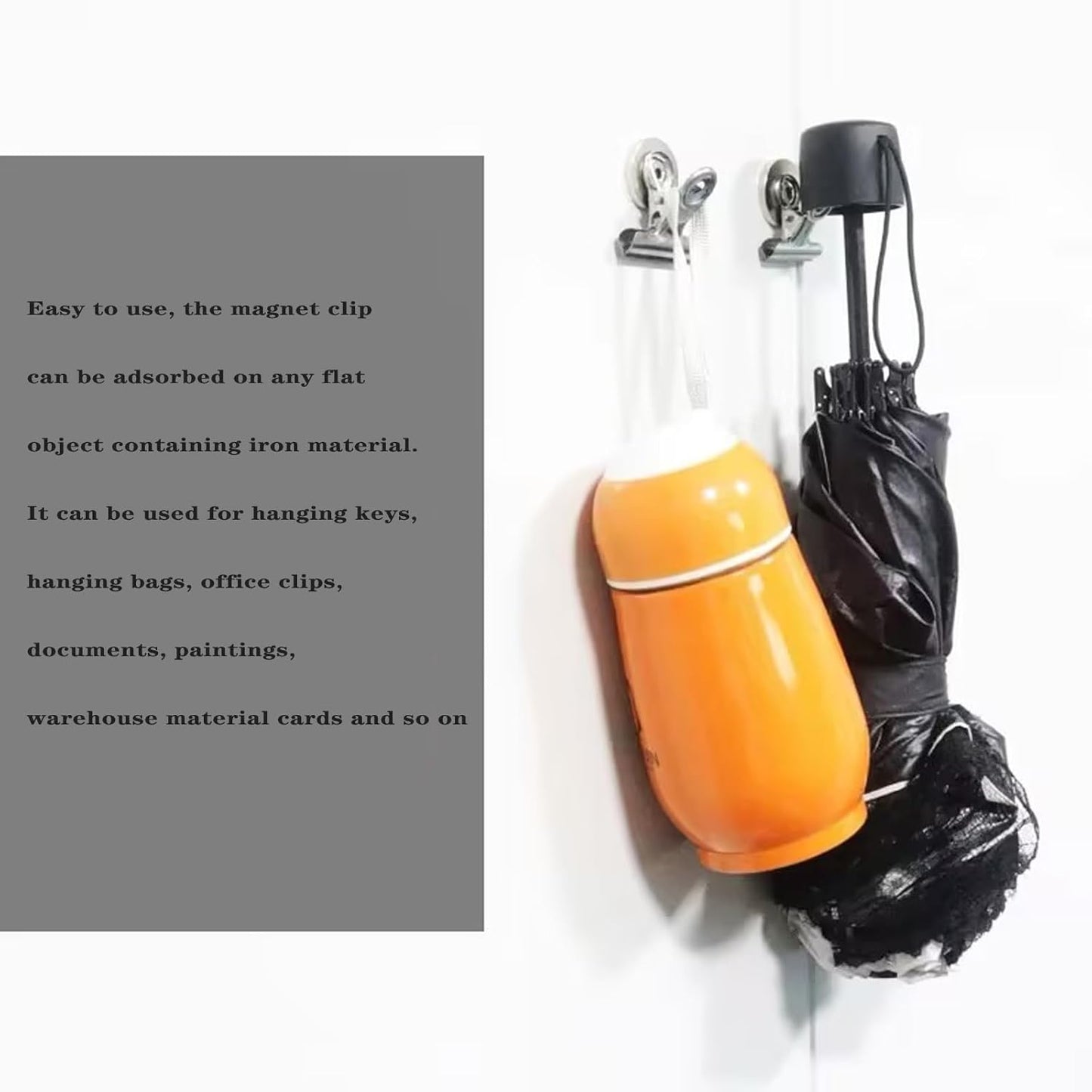 Strong Magnetic Clips, 20 Pack, 1-1/4 Inch, 31 mm, Sliver, Heavy Duty Refrigerator Magnet Clips, Medium Clip Magnets, Office Supplies, Photo Displays