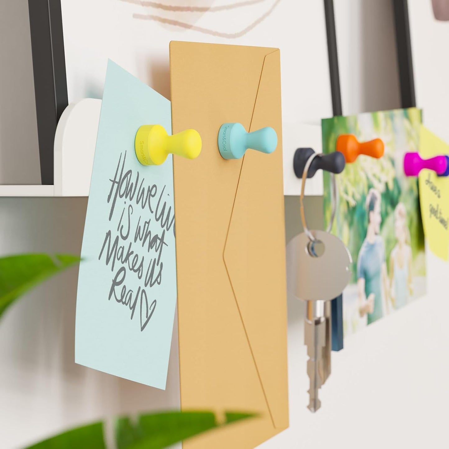 SMART&COOL Silicone Anti Scratch Push Pin Refrigerator Magnets, Thumbtack Magnets for Fridge, Dry Erase Board, Whiteboard, Office, Classroom, School (30 Pack, Multi)