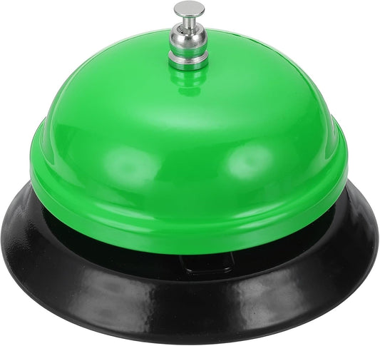 uxcell Desk Service Call Bell, 3.35 Inch Metal Dinner Service Bell Ring for Hotel Restaurant Reception Area and Wedding Party Events, Green