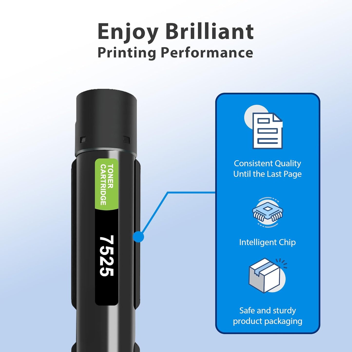 Compatible 7525 Toner Cartridge High Yield Replacement for Xerox Workcentre 7525 7830 7835 7845 7530 7535 7545 7556 7855 7970 7835i 7970i Printer (4-Pack, 006R01513 006R01514 006R01515 006R01516)